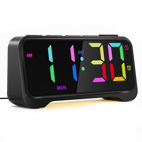 Loud Dual Alarm Clock with Large Display and USB