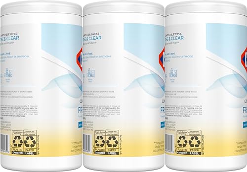 CLOROX Compostable Cleaning Wipes, Lemon Scent, 75 Count