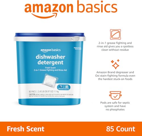 85 Count Amazon Basics Dishwasher Detergent Pacs