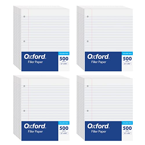 2000 Sheets Oxford College Ruled Loose Leaf Paper