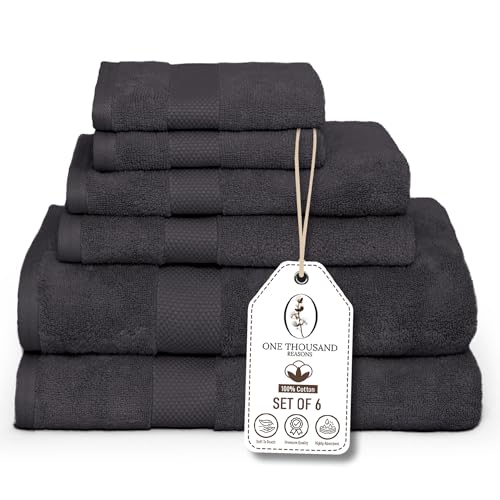 6 Piece 600 GSM Cotton Bathroom Towel Set