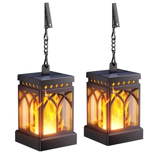 2 Pack Solar Hanging Outdoor Lanterns