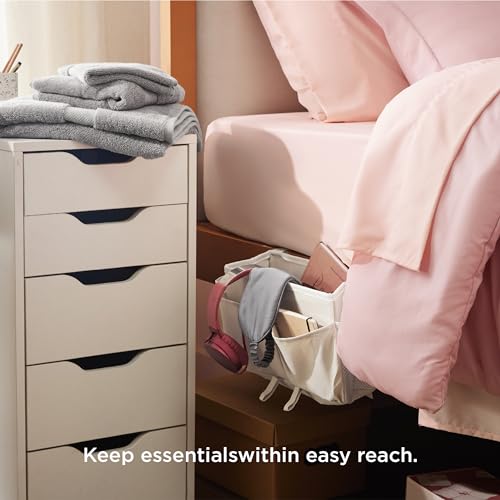 Bedsure Twin XL Comforter Set for College - 14 PCS Pink Dorm Bed Set, Bed in a Bag with Comforter, College Linens, Pillowcase & Sham, Towel, Mattress Protector, Bedside Caddy, Laundry Bag and Eye Mask
