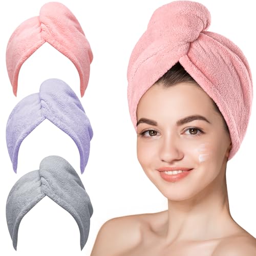 3 Pack Microfiber Anti-Frizz Hair Drying Towels