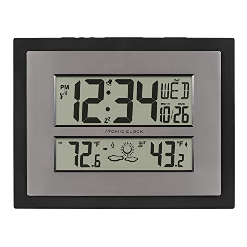 La Crosse Technology Atomic Digital Wall Clock with Temperature