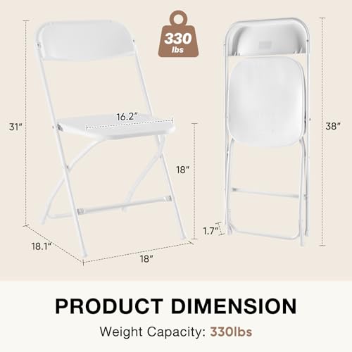 4 Pack Folding Chairs with Metal Frame