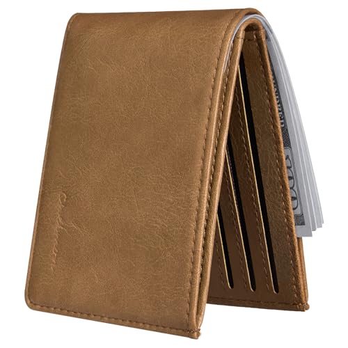 RFID Blocking Slim Minimalist Bifold Wallet with ID Window