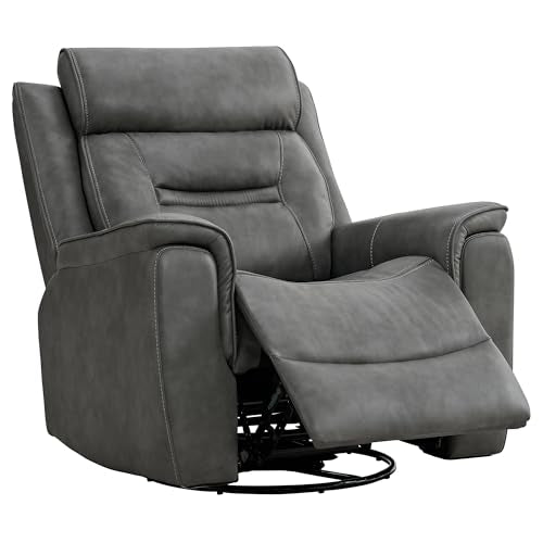 Swivel Rocker Manual Leather Recliner Chair