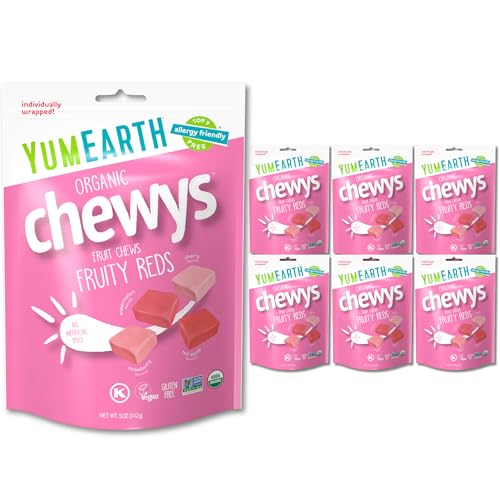 6 Pack YumEarth Organic Chewys Fruity Reds Candy