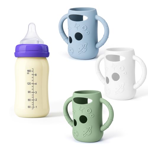 3 Pack Silicone Sleeves for 5oz Lansinoh Glass Bottles