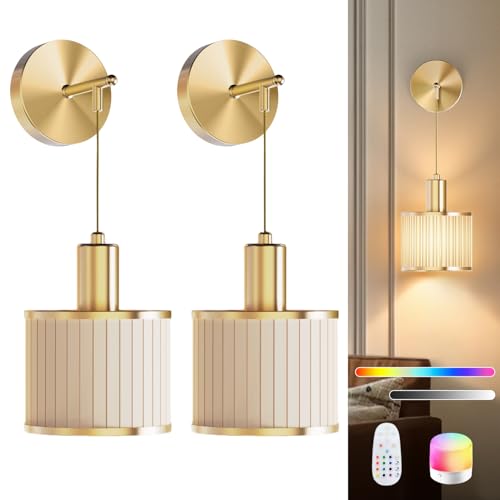 2 Pack Wireless Rechargeable LED Wall Sconces