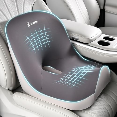 Memory Foam Car Seat Cushion and Lumbar Support Pillow