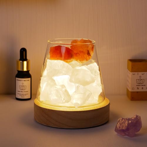 Himalayan Salt Crystal Night Lamp with Diffuser Stones