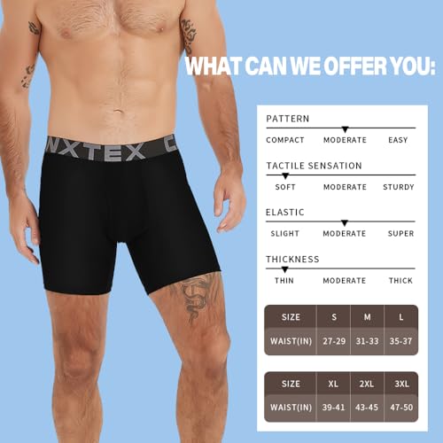 CARANXTEX Men's Soft Viscose Boxer Briefs - Black