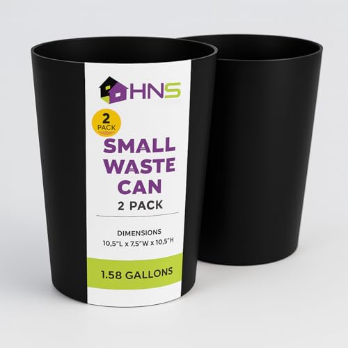 2 Pack Mini Plastic Open-Top Trash Cans
