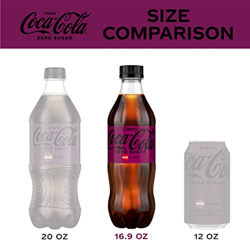 Coca-Cola Zero Sugar Cherry Diet Soda Soft Drink, 16.9 fl oz, 6 Pack