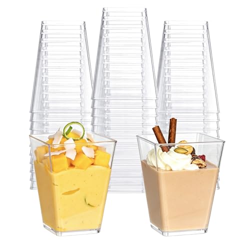 60 Pack 5oz Plastic Dessert Parfait Cups