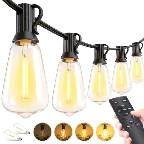 100ft LED Outdoor String Lights, Shatterproof, Dimmable, Waterproof
