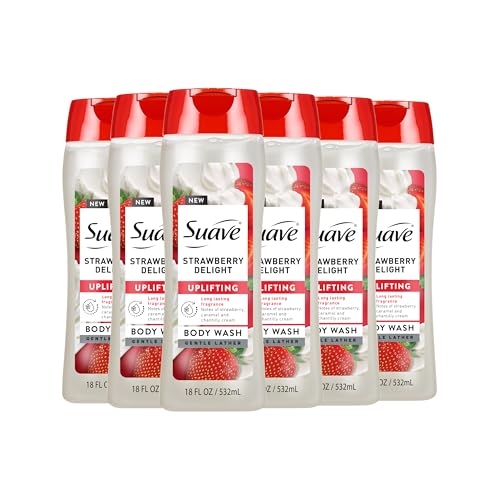 6 Pack Suave Strawberry Body Wash 18 oz