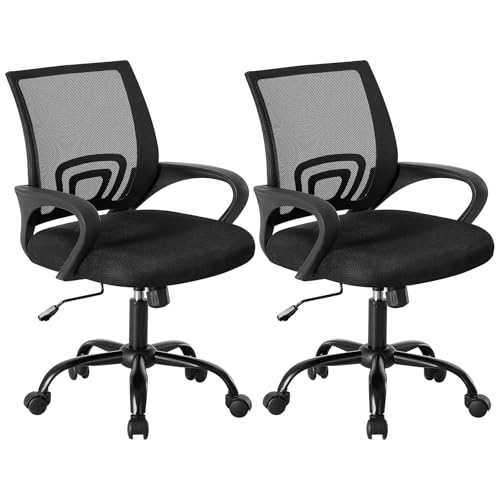 2 Pack Ergonomic Mid Back Office Desk Chairs