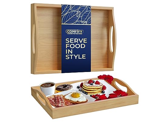 1pc Comfify Bamboo Serving Tray for Ottoman Decor