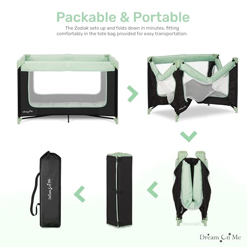 Dream On Me Zodiak Portable Baby Playard in Mint