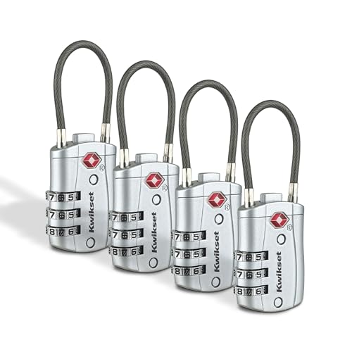 4 Pack TSA Approved Combination Luggage Cable Locks