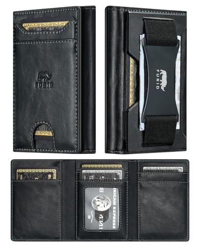 Slim RFID Blocking Trifold Leather Wallet