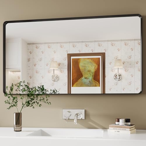 30x55 Inch Bathroom Wall Mirror with Frame