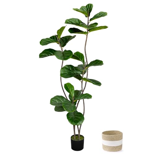 5FT Artificial Fiddle Leaf Fig Tree with Basket