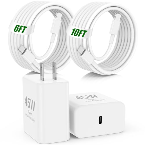 2 Pack 45W USB C Fast Charger with Cables