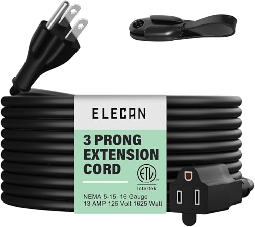 10 Ft 16AWG Grounded Extension Cord