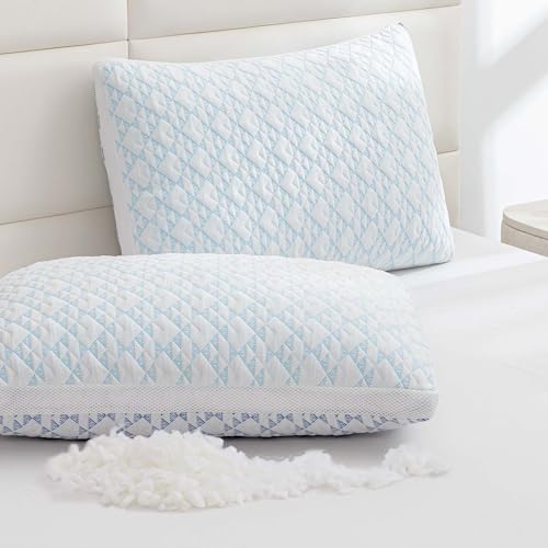 2 Pack Shredded Memory Foam Bamboo Bed Pillows King