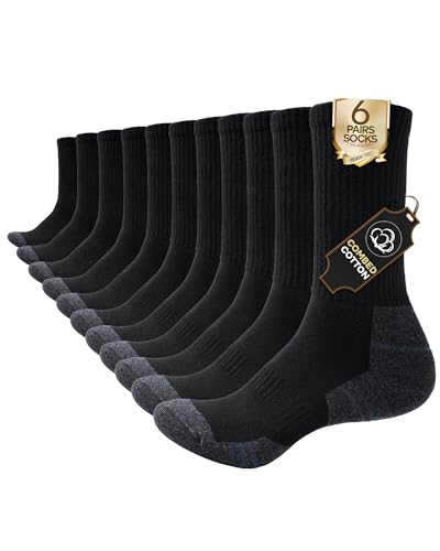 6 Pack Thermal Cushioned Crew Boot Socks
