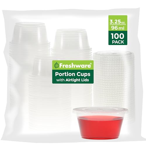 100 Pack Freshware 3.25 oz Plastic Portion Cups