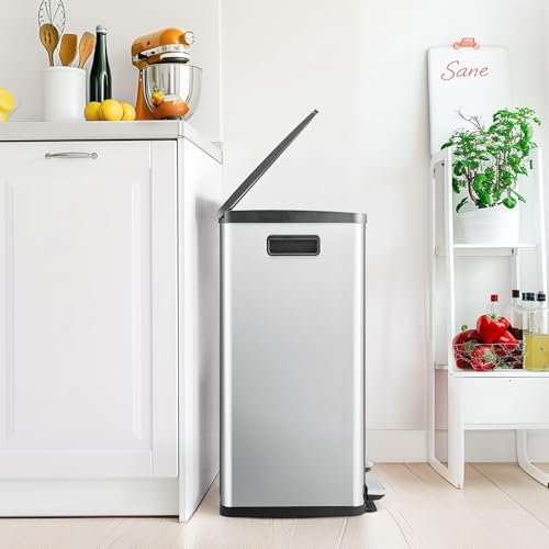 8 Gallon Stainless Steel Trash Can with Lid