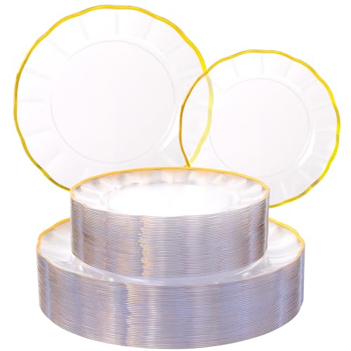60 Count Heavy Duty Plastic Dinner Plates