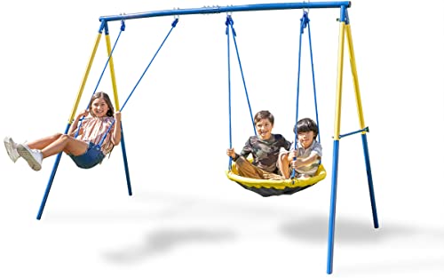 Sportspower Kids Metal Swing and Saucer Playset