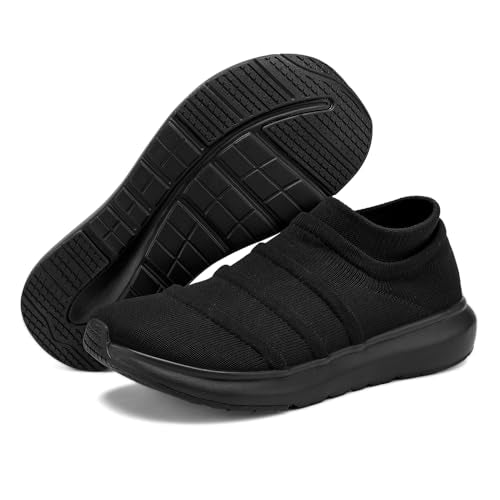 Men's Wide Toe Box Knit Walking Sneakers