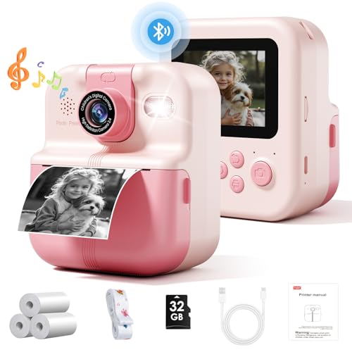 Bluetooth Instant Print Kids Camera with Thermal Printer