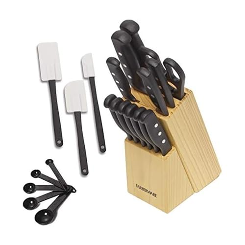 22 Piece Farberware Knife Block Set Stainless Steel