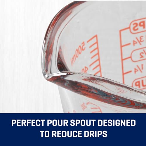 Anchor Hocking Glass Measuring Cups, 4 Piece Set (5 Ounce, 1 Cup, 2 Cup, 4 Cup liquid measuring cups)
