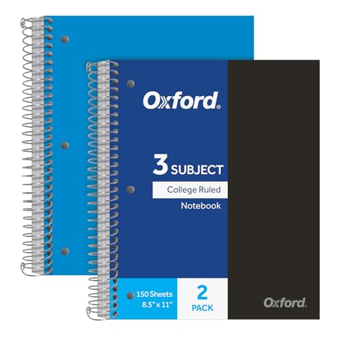 2 Pack Oxford 3 Subject College Ruled Notebooks