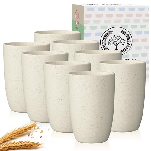 8 Pack Wheat Straw Unbreakable Reusable Drinking Cups