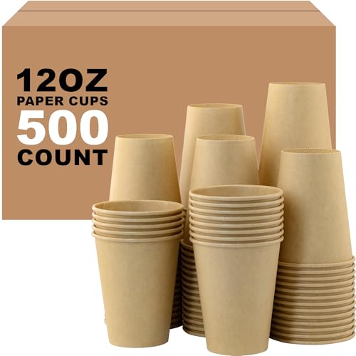 500 Pack 12 oz Disposable Paper Coffee Cups