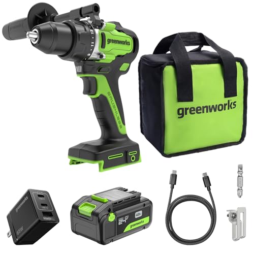 Greenworks 24V Brushless Cordless 1/2-Inch Drill Kit