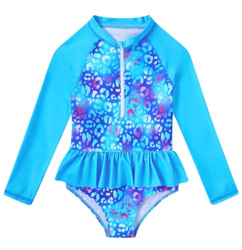 RAISEVERN Girls Long Sleeve One Piece Swimsuit with Zipper