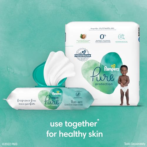 Pampers Pure Protection Diapers - Size 5, 48 Count, Hypoallergenic Premium Disposable Baby Diapers