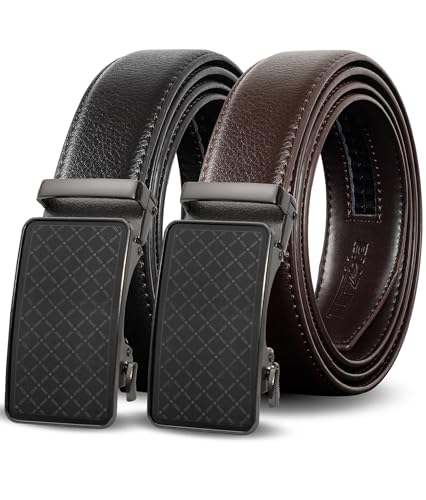 2 Pack Ratchet Slide Adjustable Dress Belts