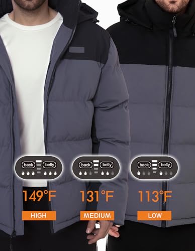 Heated Jacket with Detachable Hood, Waterproof
